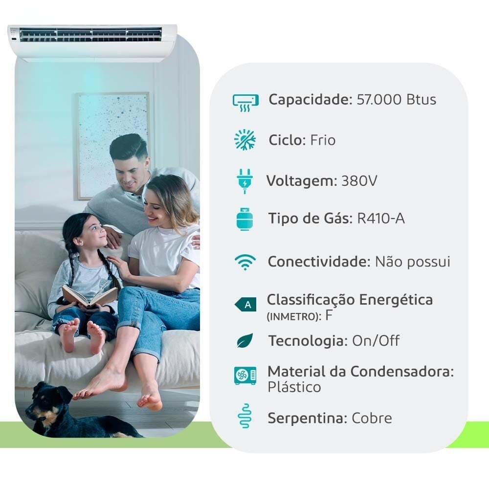 Piso-Teto Carrier • 57.000 BTUs • 220V Frio Inverter — Selo Procel A - vista 2