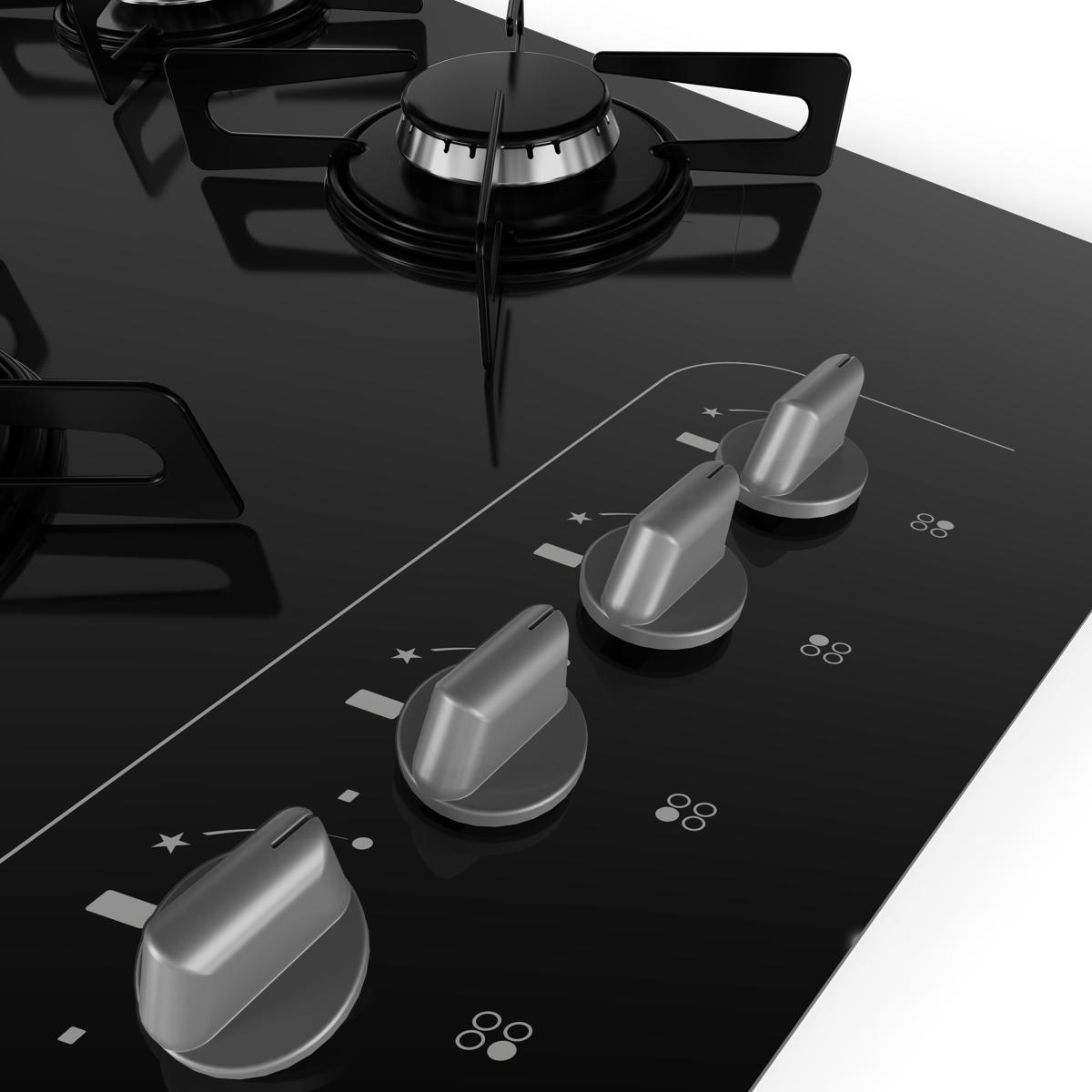 Cooktop a Gás Britânia BCT4P 4 Bocas Mesa de Vidro — Original com Nota Fiscal - vista 2