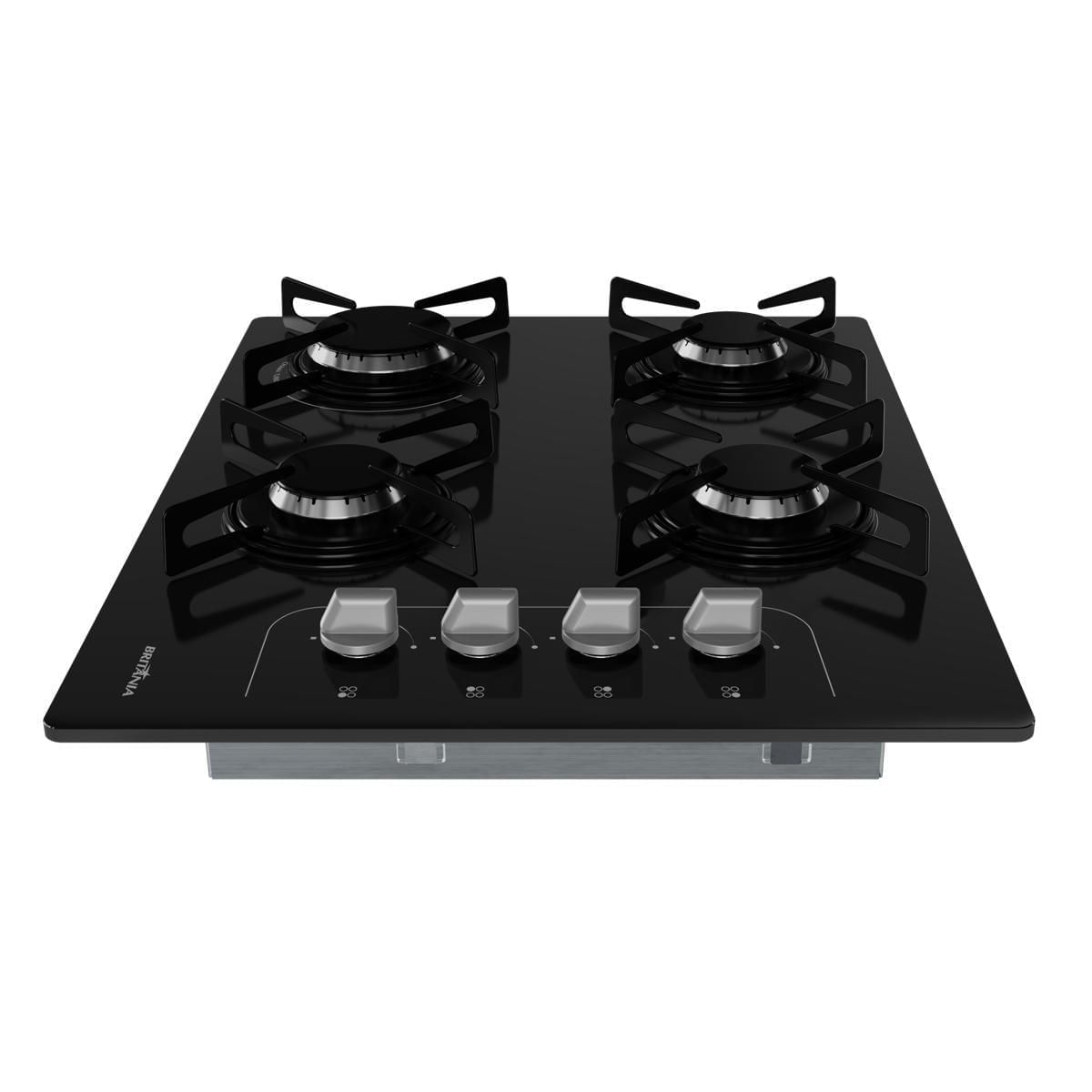 Cooktop a Gás Britânia BCT4P 4 Bocas Mesa de Vidro — Original com Nota Fiscal - vista 4