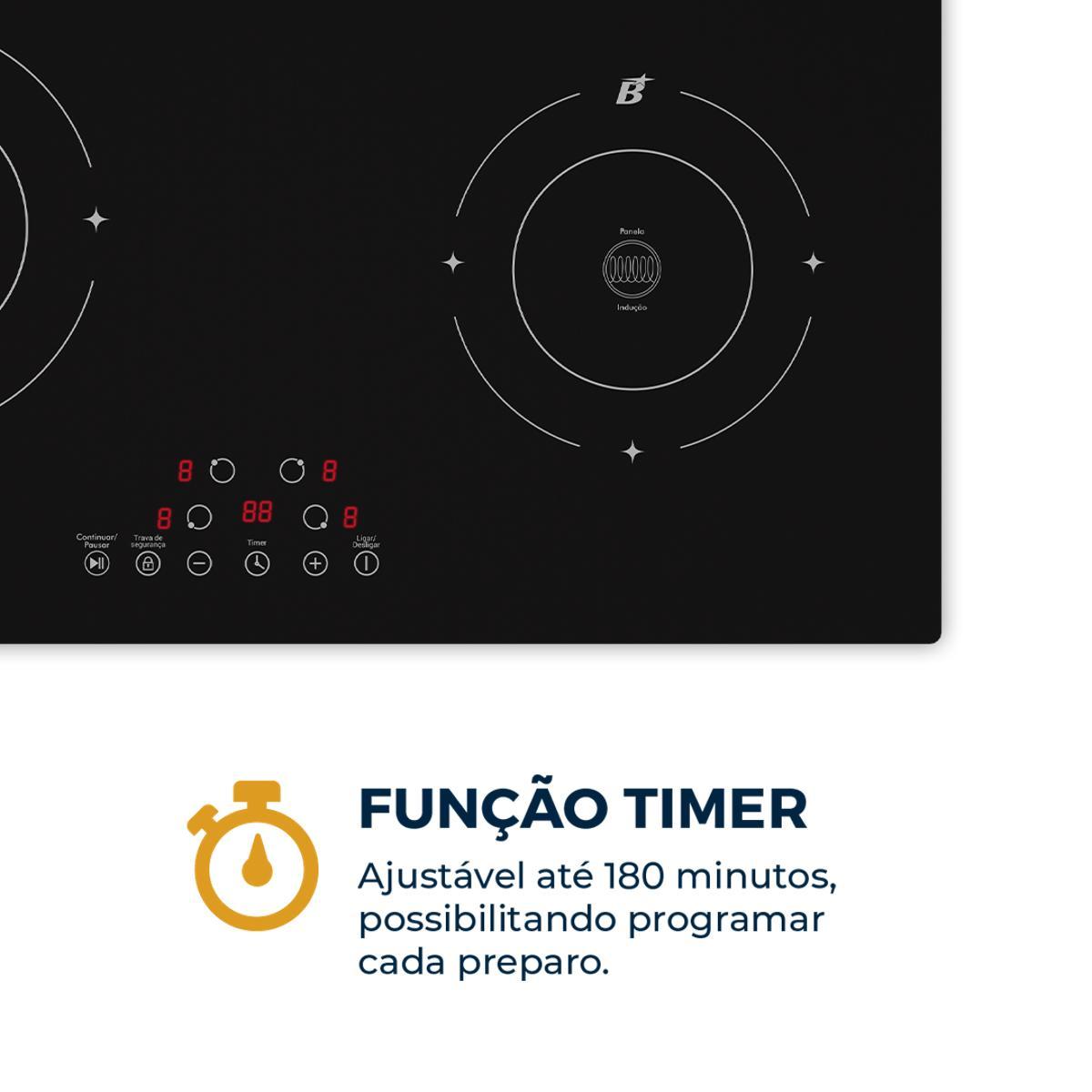 Cooktop de Indução Britânia BCTE40A 4 Bocas 6400W — Novo Lacrado - vista 4