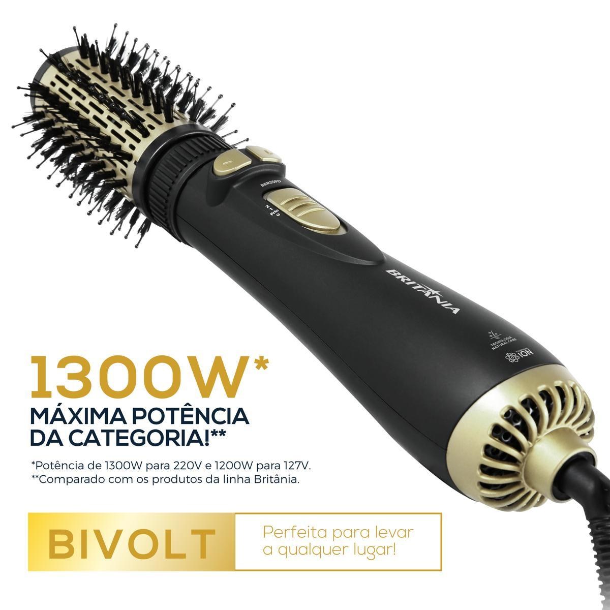 Escova Rotativa Britânia 4 em 1 Gold BER20PD 1300W — Pronta Entrega - vista 3
