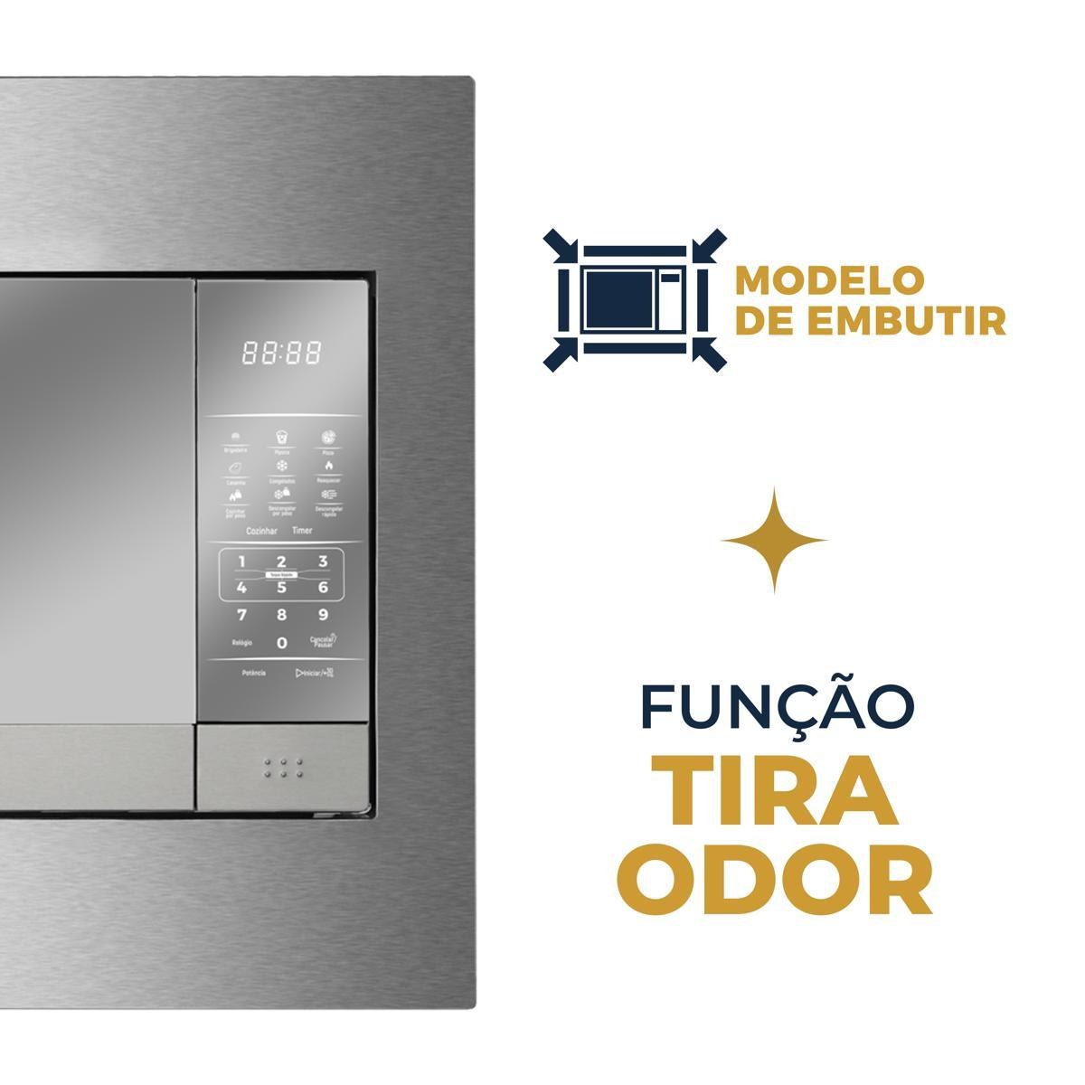 Micro-ondas de Embutir Britânia BMB28IEB 28L 1400W Inox — Pronta Entrega - vista 4