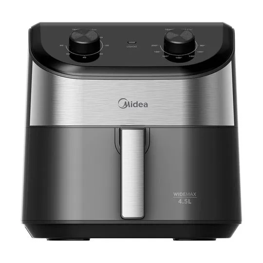 Fritadeira Air Fryer WideMax 4,5L — Compacta e Potente — Preta e Inox