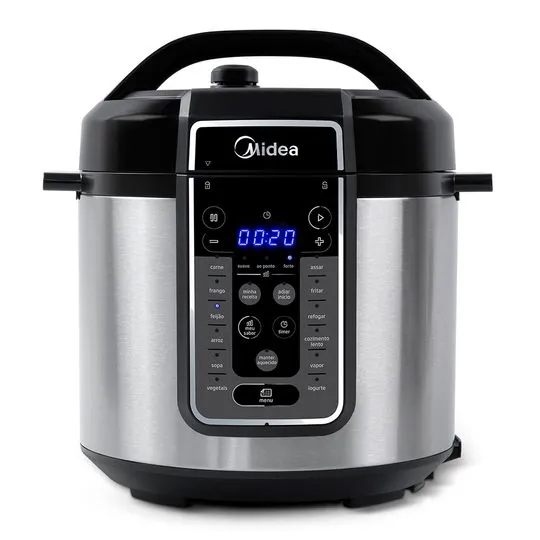 Panela de Pressão Elétrica Midea 6L MasterSteam — Versão Inox Premium
