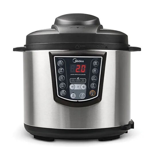 Panela de Pressão Elétrica Midea 6L Digital Inox — Tecnologia que Cozinha por Você