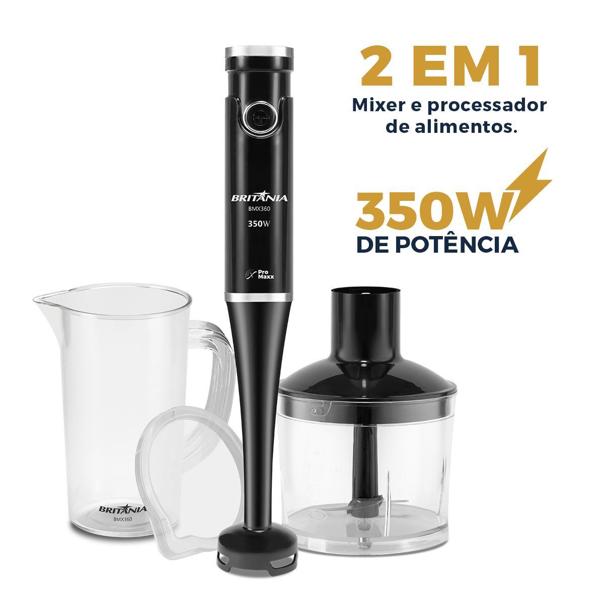 Mixer Britânia BMX360 Lâminas Pro Maxx 2 em 1 350W — Novo Lacrado - vista 2