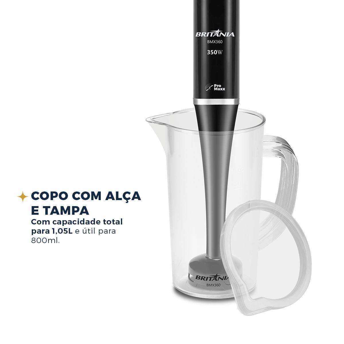 Mixer Britânia BMX360 Lâminas Pro Maxx 2 em 1 350W — Novo Lacrado - vista 4