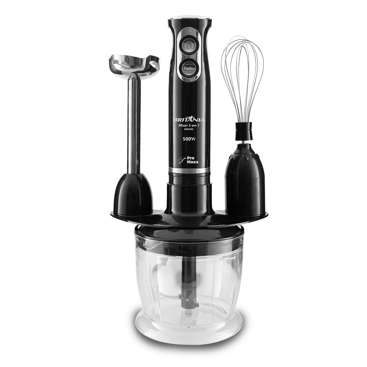 Mixer Britânia Turbo 3 em 1 500W Preto — Original Britânia